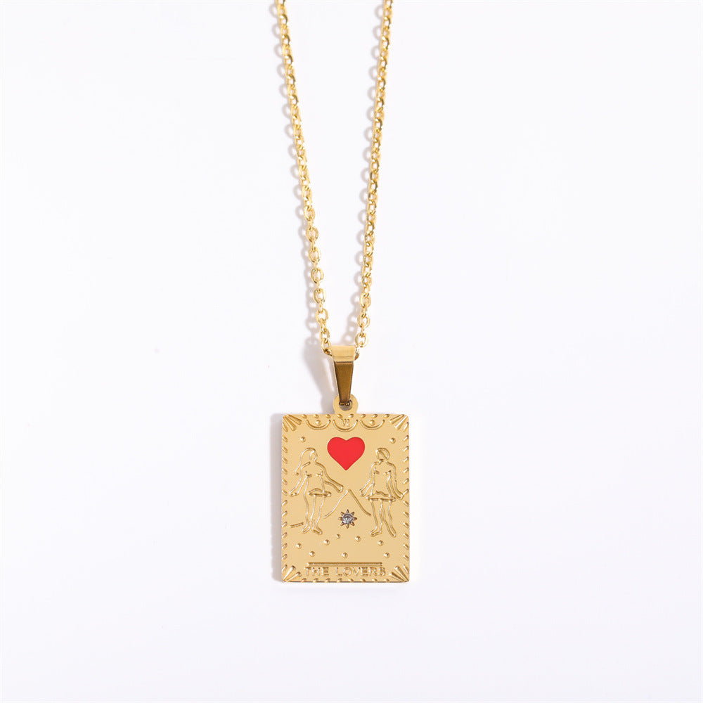 Wholesale Vintage Tarot Cards Stainless Steel Sweater Chain